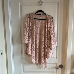 Elegant Lace Women Sweater - Pink